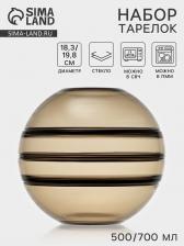 Набор тарелок «Дымка», 5 предметов: 2 тарелки d=18.3 см, 3 тарелки d=19.8 см, стекло