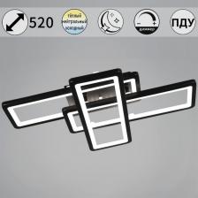 Потолочная люстра светодиодная на штанге с пультом с регулировкой цветовой температуры, яркости и ночным режимом Reluce 03629-0.3-03B BK