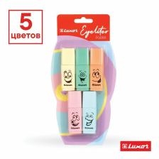 Набор маркеров текстовыделителей Luxor Eyeliter Pastel, 5 штук, 5 цветов, 1.0-4.5 мм, чернила на водной основе, европодвес