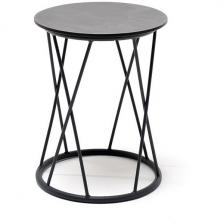 Колумбия журнальный стол из HPL D40 H55, каркас из алюминия темно-серый (RAL 7024), цвет столешницы серый гранит 4SIS УТ-00005804 (круглая столешница, О-образная опора)