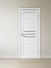 Комплект межкомнатной двери «А-3/05», со стеклом, 2000x900 мм, цвет ясень трэвис/лакобель чёрный