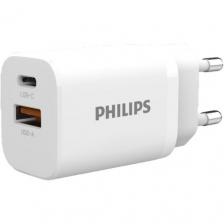 Сетевое зарядное устройство Philips DLP5331, USB-A, USB-C, 30Вт, 1.5A, белый [dlp5331cw/74]