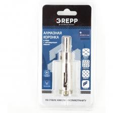 Алмазная коронка для стекла в сборе с центрирующим сверлом диаметр. Алмазная коронка Grepp для «мокрого» безударного сверления стекла, керамической плитки, керамогранита. Равномерное распределение зерна на поверхности рабочей части обеспечивает аккуратное сверление материала без трещин и сколов. Внимание, изображение товара может отличаться от реального! Верные параметры указаны в технических характеристиках товара.