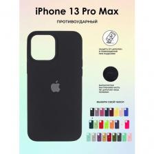 Чехол силиконовый, Silicone Case, soft touch, для iPhone 13 Pro Max, цвет черный
