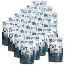 Корм для стерилизованных кошек Monge Grill, беззерновой, с форелью 24 шт. x 85 г (кусочки в желе)