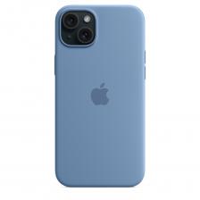 Чехол Apple iPhone 15 Plus Silicone Case MagSafe Winter Blue силиконовый светло-синего цвета MT193FE/A