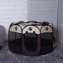 Вольер для животных, тентовый, 8 стенок, 68x45 см, коричневый