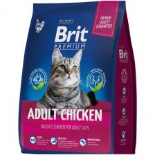 Корм для взрослых кошек Brit Premium с курицей 2 уп. x 2000 г