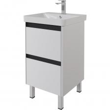 Тумба с раковиной напольная DREJA LUXURY PLUS 50 см, 2 ящика, с опорами, белый матовый 99.0927-11050-KL 99.2027K