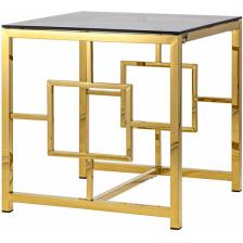 Журнальный столик Stool Group 55*55 БРУКЛИН стекло smoke сталь золото УТ000001963 (квадратная столешница, 4 ножки)