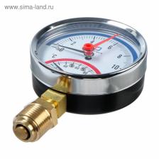 Термоманометр CTM, радиальный, Дк 80 мм, 1 МПа, наружная резьба 1/4", 120°С