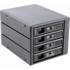 Procase {Hot-swap корзина 4 SATA3/SAS 6Gb, черный, с замком, hotswap aluminium mobie rack module (3x5,25) 1xFAN 80x15mm} [L3-304-SATA3-BK]