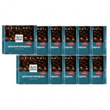 Шоколад Ritter Sport Extra Nut темный цельный миндаль миндальный, какао, 100 г, 11 уп.