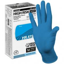 Перчатки смотровые Manual Manual High Risk HR419, 25 пар, размер: M, цвет: синий, 50 уп.