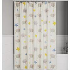 Штора для ванной IDDIS Base 180х200 бежевая, овечки