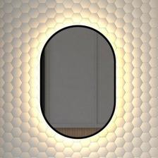 Зеркало Defesto Aura DF 2931 40x60, с теплой подсветкой, без выключателя, черное