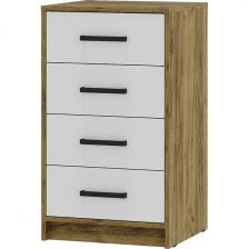 Комод БТС высокий Мия КМ-02, крафт/белый