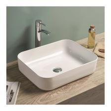 Раковина керамичеcкая накладная для установки на столешницуМонтаж смесителя на раковину не предусмотренДонный клапан преобретается отдельноБез готовых отверстий под смесительЦвет белый