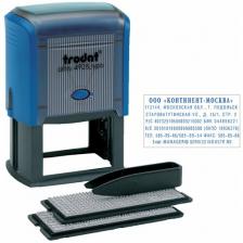 Штамп самонаборный 7-строчный, размер оттиска 60х33 мм, синий без рамки, TRODAT 4928/DB, кассы В комплекте, 1 шт.