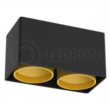 Накладной светильник под сменную лампу Ledron KEA 2 ED GU10 Black-Gold