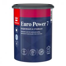краска акриловая TIKKURILA Euro Power 7 для стен и потолков база С 0,9л бесцветная, арт.700001122