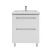 Стильная и функциональная тумба для ванной комнаты - Ruvann. Эта модель станет идеальным дополнением к любому интерьеру и обеспечит комфорт и порядок в ванной комнате. Прочный материал: изготовлена из высококачественных материалов, которые обеспечивают долгий срок службы и устойчивость к воздействию влаги. Универсальность: прекрасно подойдет для хранения различных предметов в ванной комнате - от косметики до полотенец. Эргономичный дизайн: имеет удобные ящики для хранения с плавным закрыванием благодаря доводчикам. Современный стиль: дизайн выполнен в современном стиле, что позволяет тумбе гармонично сочетаться с любой ванной комнатой. Простая установка: легко устанавливается на полу и дополнительно крепится к стене благодаря специальным креплениям, входящим в комплект поставки. Раковина входит в комплект.