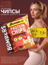 Чипсы BOMBBAR цельнозерновые протеиновые со вкусом «Бекон с паприкой», 50 г