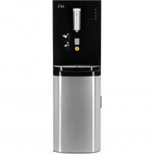 Уникальный кулер напольного типа с нижней загрузкой и электронным охлаждением, в котором управление реализовано с помощью кран-блока управления. Предусмотрена UV лампа для дезинфекции и сохранения воды в аппарате как можно дольше свежей. Обработка UV-лампой происходит в течение 5 мин, каждые 30 мин. Стильный дизайн с одним краном подачи воды (горячей воды, холодной воды или воды комнатной температуры). Выбор режима подачи воды поворотом, включение с помощью нажима кружкой. Защита от случайной подачи горячей воды, снимается касанием сенсорной кнопки. Индикация в случае необходимости замены бутыли. Корпус черного цвета со вставками из нержавеющей стали.