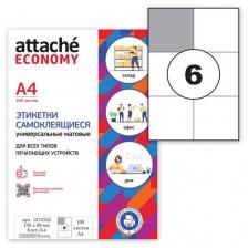 Этикетки самоклеящиеся Attache Economy 105х99 мм/6 шт. лис. А4 (100л./уп)