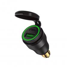 Зарядное устройство USB Type-C, алюминиевый, 30 Вт, быстрая зарядка QC 3,0, водонепроницаемое, для разъема Hella DIN, для BMW, Ducati, Triumph