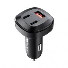 Автозарядка ACEFAST B3 66W USB-C+USB-C+USB-A 3x port metal car charger AF-B3-BK