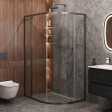 Душевой уголок Cezares Molveno RH 1 110+90 C GM IV 110х90 см, профиль оружейная сталь, стекло прозрачное