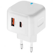 СЗУ Pero TC10 USB-C 20W + USB-A Fast Charge белый