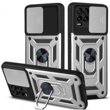 Чехол противоударный для Realme 8 4G и 8 Pro / Реалми 8 4G и 8 Про с защитой камеры armors (Серебристый)