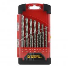 Набор сверл по металлу 1-10 мм шаг 0,5 мм 19 штук, пласт.коробка HSS-G DIDSMET11019GR Diamond Industrial Универсальный набор из 19 свёрл по металлу с конической заточкой и цилиндрическим хвостовиком. Свёрла изготовлены из качественной шлифованной стали HSS, и предназначены как для бытового, так и для полупрофессионального применения В набор входят 19 сверл размером от 1,0 мм до 10 мм - с шагом в 0,5 мм Сверла имеют повышенный срок службы и гарантируют точное засверливание в материал. Для удобства хранения и транспортировки сверла размещены в специальном пластиковом боксе с маркировкой размеров и прорезиненными защитными накладками на углах бокса. В набор входят сверла диаметром 1,0-1,5-2,0-2,5-3,0-3,5-4,0-4,5-5,0-5,5-6,0-6,5-7,0-7,5-8,0-8,5-9,0-9,5-10,0 мм