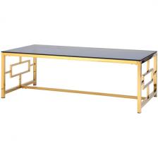 Журнальный стол Stool Group 120*60 БРУКЛИН золото стекло smoke УТ000001494