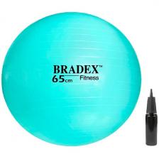 Мяч для фитнеса Bradex ФИТБОЛ-65 с насосом SF 1022, мятный