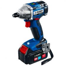 Бесщеточный гайковерт Зубр 20В 2 АКБ 4Ач) в кейсе Профессионал. (GB-250-42)