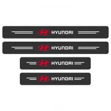 4 шт., наклейки на пороги автомобиля из углеродного волокна, защитная пленка, аксессуары для стайлинга для Hyundai Santa Fe Sonata Solaris Azera Creta I30 Ix25