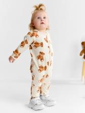 Комбинезон Крошка Я «Медвежата», рост 68-74, бежевый