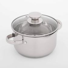 Кастрюля Magistro Klimena, 2.5 л, нержавеющая сталь, AISI - 201, крышка-дуршлаг, носик для слива, капсульное дно, индукция