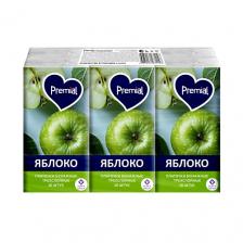 Бумажные носовые платки PREMIAL Набор: Платочки бумажные трехслойные белые с ароматом зеленого яблока