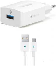Зарядное устройство сетевое TTEC 2SCQC01C SpeedCharger QC 3.0 Travel 18W с кабелем USB-C. Цвет: белый