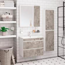 Мебель для ванной комнаты Runo Манхэттен 75, подвесная, серый бетон