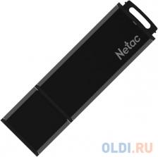 Флеш Диск Netac U351 128Gb <NT03U351N-128G-20BK>, USB2.0, с колпачком, металлическая чёрная