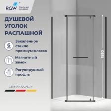 Душевой уголок RGW Passage PA-83-B 80х80 см, профиль матовый черный, стекло прозрачное