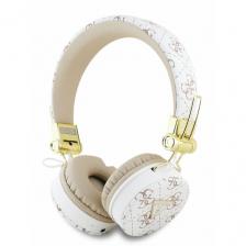 Guess наушники беспроводные накладные Bluetooth HP Round ENC 4G with Triangle Metal Logo White
