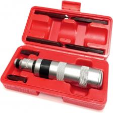 Отвертка ударно-поворотная применяется при проведении слесарных работ, для демонтажа прикипевших резьбовых соединений. Отвертка изготовлена их хромваннадиевой стали, ударные части силового механизма выполнены из стали CrMo, что обеспечивает высокий ресурс инструмента. Быты изготовлены из стали S2, для сталей данного типа характерна, способность выдерживать большие крутящие моменты. Для повышения стойкости к коррозии инструмент имеет специальное хромистое покрытие Soft matt.