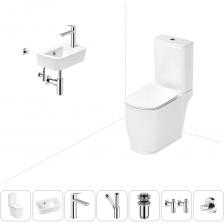 Комплексное предложение по специальной цене, включающее все необходимое для обустройства санузла или ванной комнаты.Готовое решение для туалетной комнатыЭлегантный вид напольного унитаза позволяет гармонично вписаться в интерьер современного санузла или ванной комнаты, наполняя его атмосферой роскоши и уюта.Санитарный фарфор Lavinia Boho имеет более твердую и гладкую поверхность, нежели сантехнический фаянс.Система антивсплеск увеличивает гигиеничность использования изделия и делает уборку более быстрой и простой.Компактная подвесная раковина Lavinia Boho One оптимально подходит для небольших ванных комнат или гостевых санузлов.Дизайнерская сантехника изготовлена в едином стиле: изделия прекрасно дополняют друг друга и формируют органичный тандем с элегантными аксессуарами.Внимание! Данная модель с правым – R-разворотом. Пожалуйста, убедитесь в правильности выбора нужной стороны.