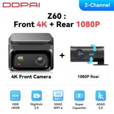 DDPAI Z60 4K Передний автомобильный видеорегистратор DVR GPS WiFi ADAS Ночное видение 24H Парковочный монитор Видеорегистратор Поддержка задней камеры Видеорегистратор